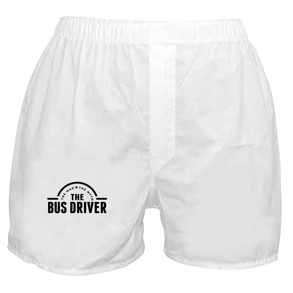The Man The Myth The Bus Driver Funny Boxer Shorts for Men - Comfortable Cotton Underwear for Casual Wear & Gifts