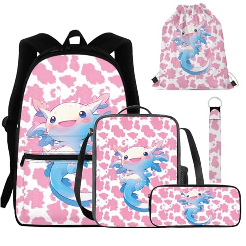 Pink Cow Print Axolotl