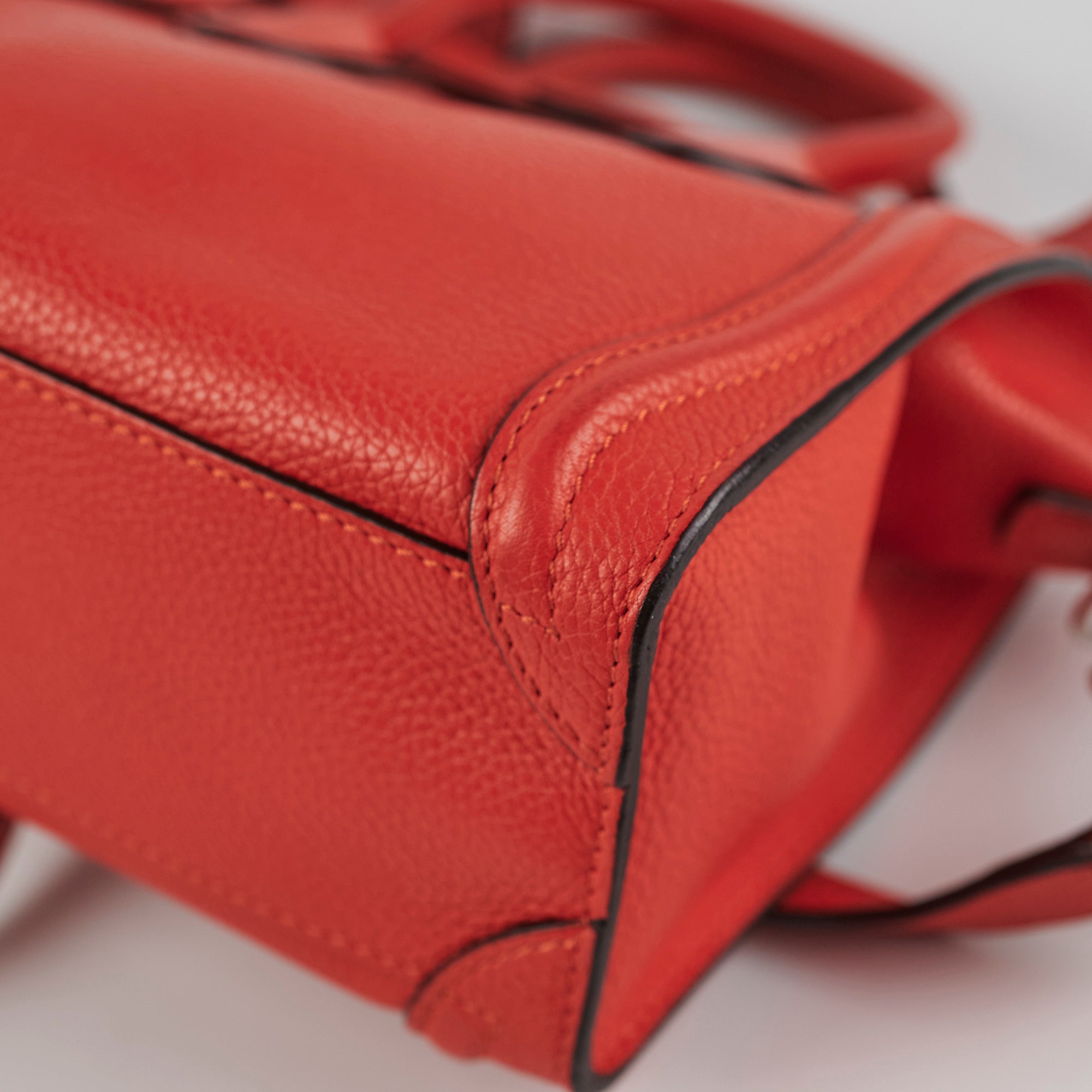 Celine Luggage Nano Handbag in Red | Genuine Leather Crossbody Bag for Women | Perfect for Work, Travel & Everyday Use