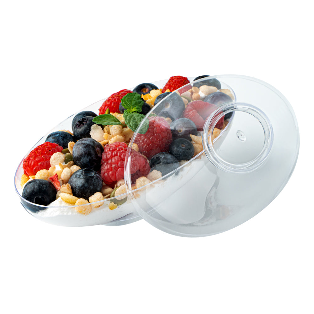 6 oz Clear Plastic Deli Containers with Lids - 100 Pack, Stackable Food Storage Containers (5.5