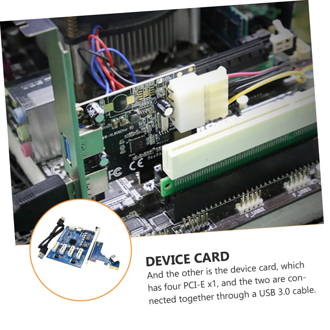 Gatuida 7 Sets PCIe Riser Card - PCI Express 1x to 4x Adapter Converter for Graphics Card, M.2 SSD & Computer Expansion | High-Speed ABS Material | Perfect for Crypto Mining, Gaming PC & Workstation Builds