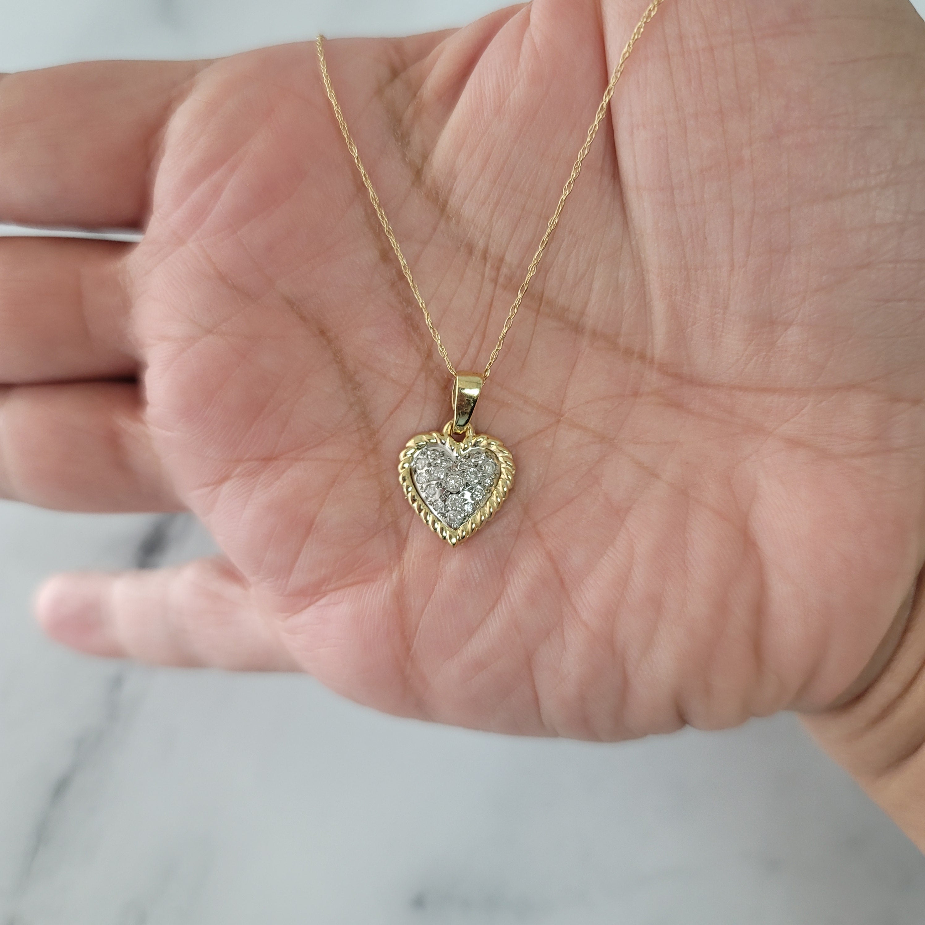 0.33cttw Small Diamond Pave Necklace with Rope Trim - Elegant Layering Necklace for Women, Perfect for Weddings, Parties & Everyday Wear