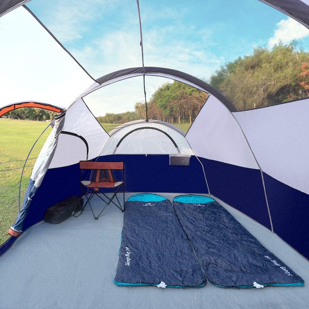 CAMPROS CP 8-Person Camping Tent - Waterproof & Windproof Family Tent with 5 Mesh Windows, Double Layer Design & Room Divider - Lightweight Portable Outdoor Tent with Carry Bag for Camping, Hiking, Backpacking & Family Adventures