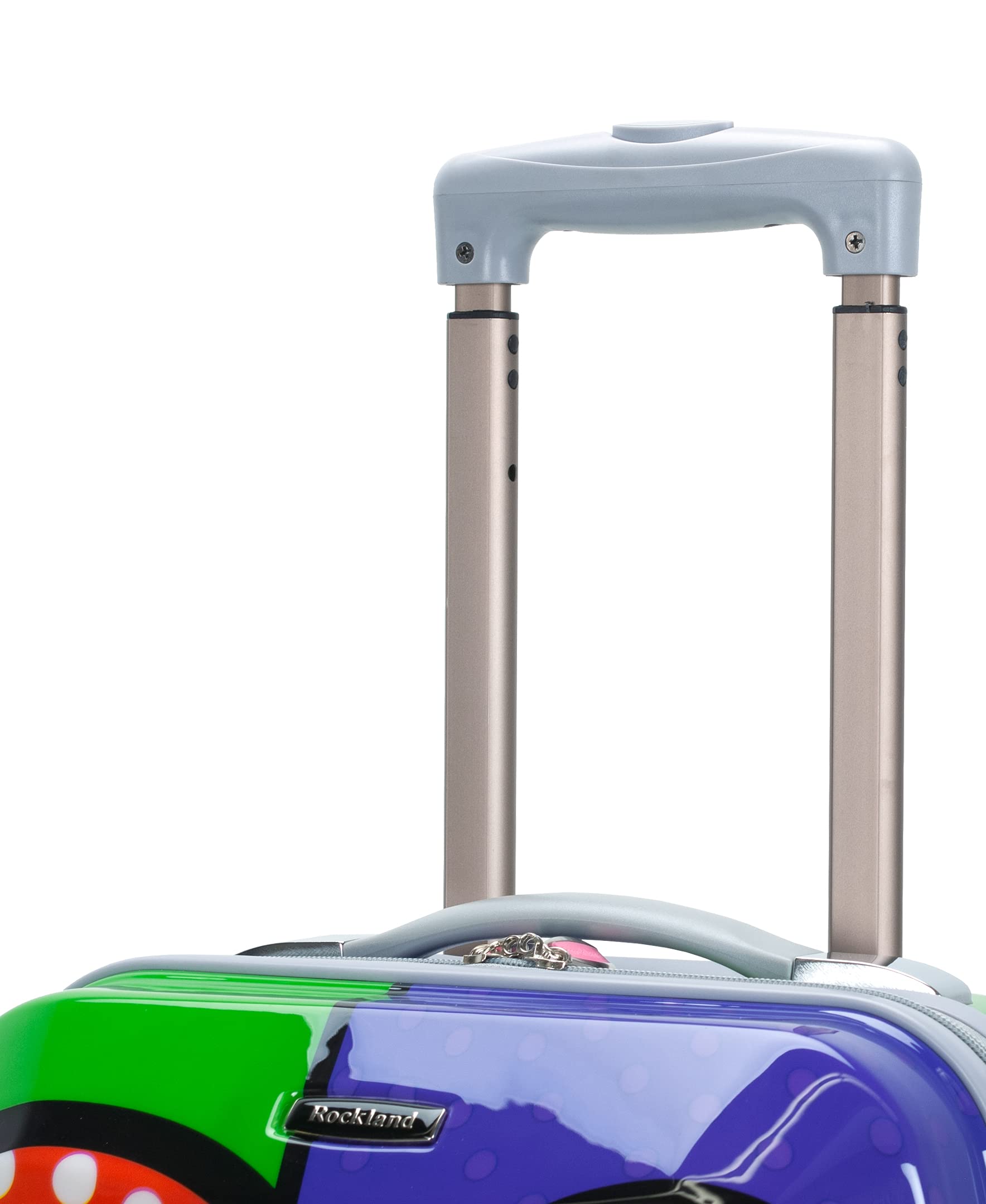 Rockland Departure Hardside Spinner Wheel Luggage Set - 2-Piece (20/28 Inch) Heart Design, Lightweight Durable Suitcase for Travel, Business Trips & Weekend Getaways