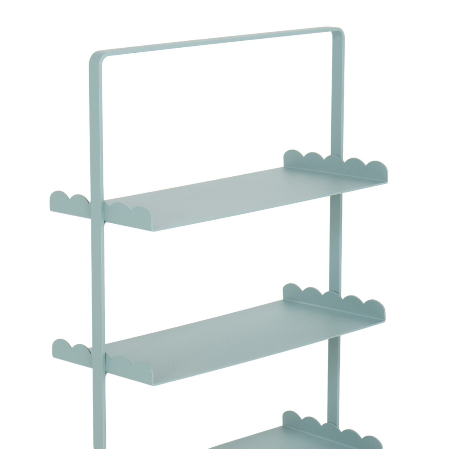 Scalloped Edge Double 4 Tier Shelf - Rustic Wooden Wall Mounted Display Shelf for Bathroom, Kitchen, Living Room Decor | Perfect for Organizing Plants, Books, and Home Decor Items