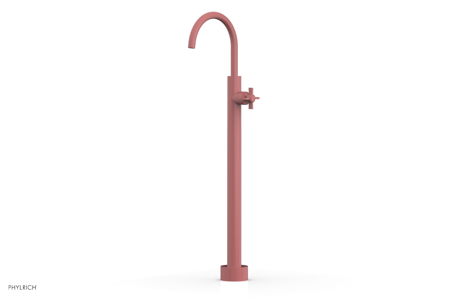 BASIC Tall Floor Mount Tub Filler with Cross Handle - D132 44 02 - Perfect for Modern Bathroom Renovations and Spa-Like Showers