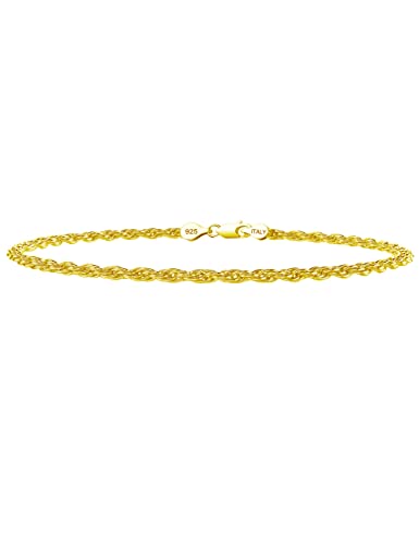 2mm 18K Gold Rope Bracelet