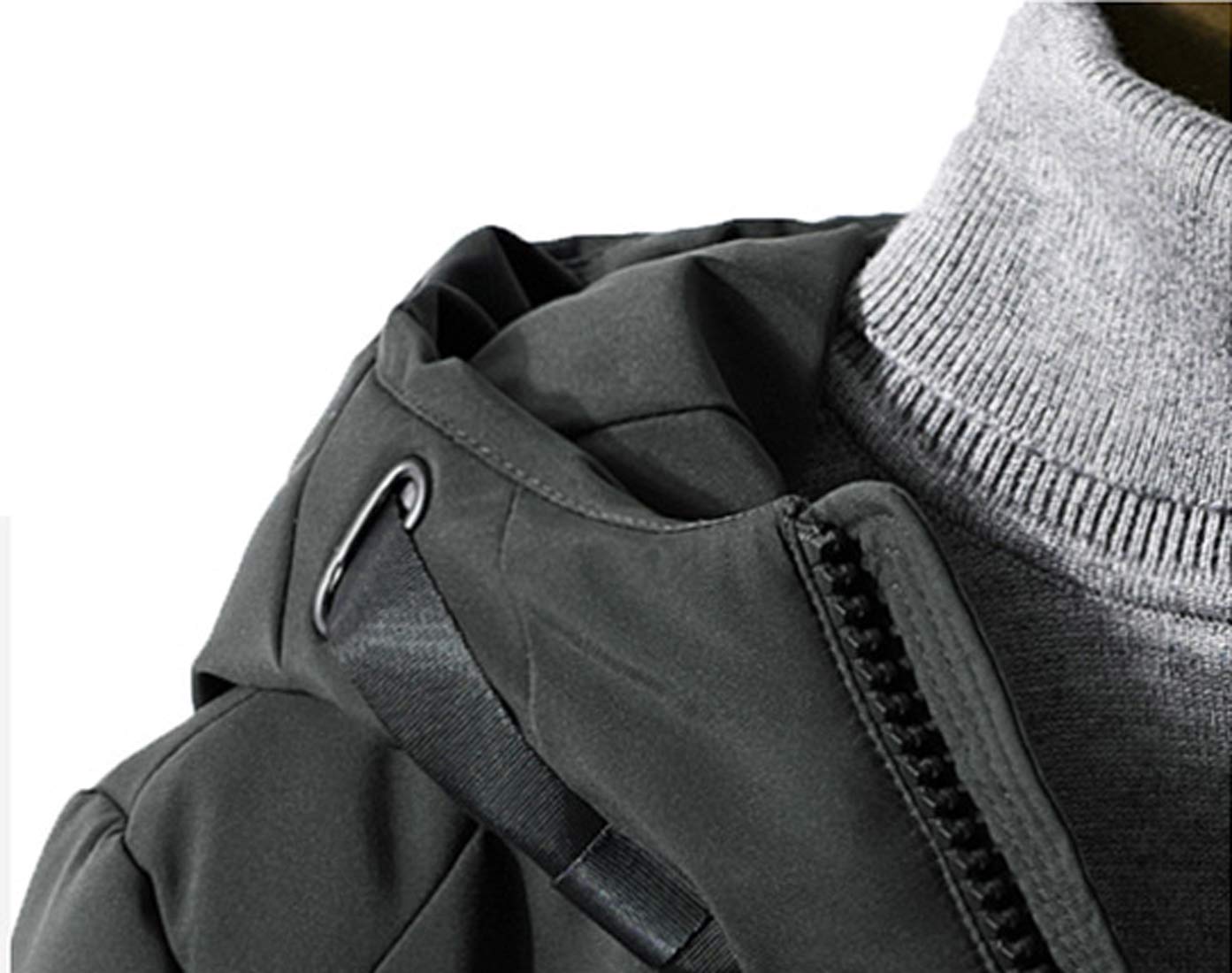 Men's Winter Warm Full-Zip Hooded Puffer Jacket with Drawstring - Lightweight Insulated Coat for Outdoor Activities, Hiking & Casual Wear