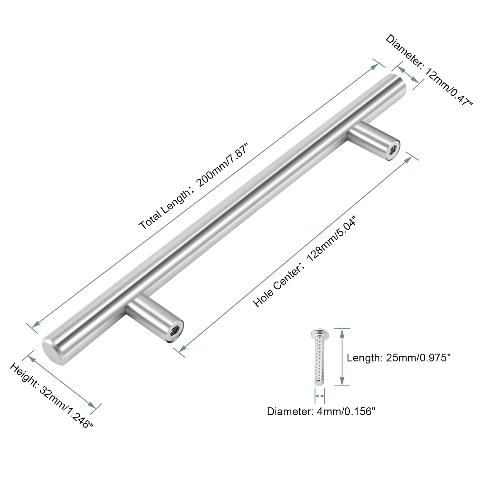 Estink 20-Pack Stainless Steel T-Bar Cabinet Pulls - Kitchen Cabinet Handles, Drawer Pulls & Cupboard Knobs for Home Furniture Hardware | Perfect for Modern Kitchen Renovation & Cabinet Upgrades