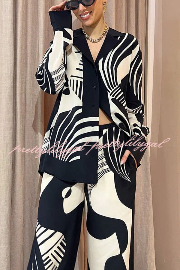 Stylish Weekend Escape Print Contrast Trim Blouse - Trendy Women's Top for Casual Outings & Date Nights