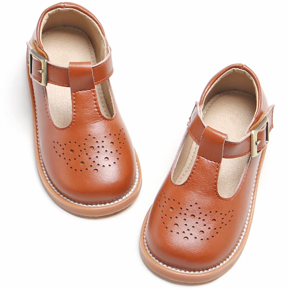 GINFIVE Toddler Girls Mary Jane Flats - Comfortable Dress Shoes for Little Girls, Kids Formal & Party Shoes - Perfect for Weddings, School Events & Special Occasions