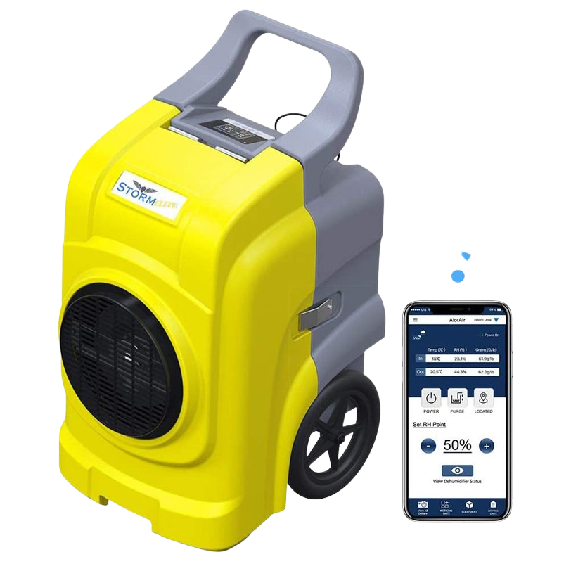 AlorAir Storm Elite WiFi Dehumidifier - 125 Pints with LGR Technology & Condensate Pump - Ideal for Water Damage Restoration, Basements, and Large Spaces