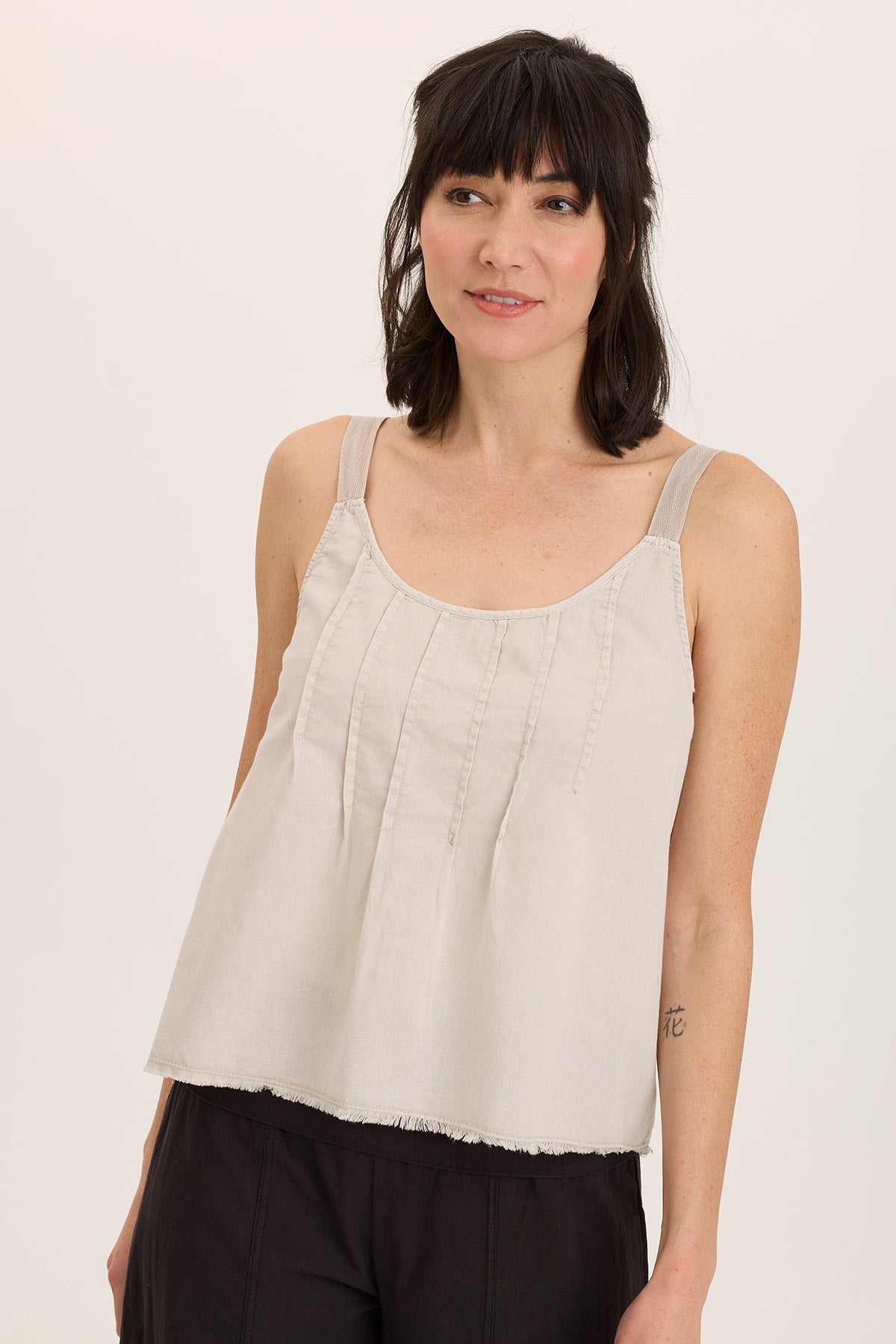 Shawnie Linen Billowy Pintuck Tank Top - Women's Loose Fit Casual Blouse for Summer | Perfect for Beach, Vacation & Everyday Wear