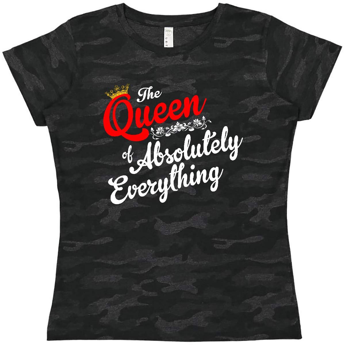 Inktastic The Queen of Absolutely Everything Women's T-Shirt | Funny Sarcastic Graphic Tee | Casual Wear for Women | Perfect for Birthday Gifts, Girls Night Out & Everyday Confidence