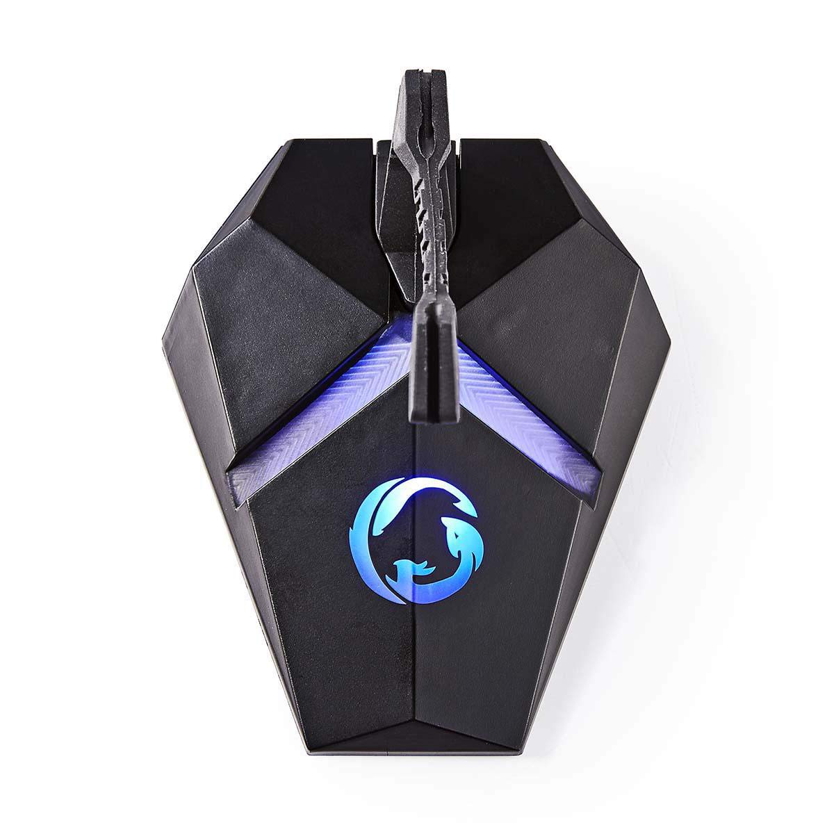 NEDIS Gaming Mouse Bungee with 3-Port USB Hub, RGB Backlit & Adjustable Clamp - Perfect for PC Gaming Setup, Esports & Office Workstation Accessories