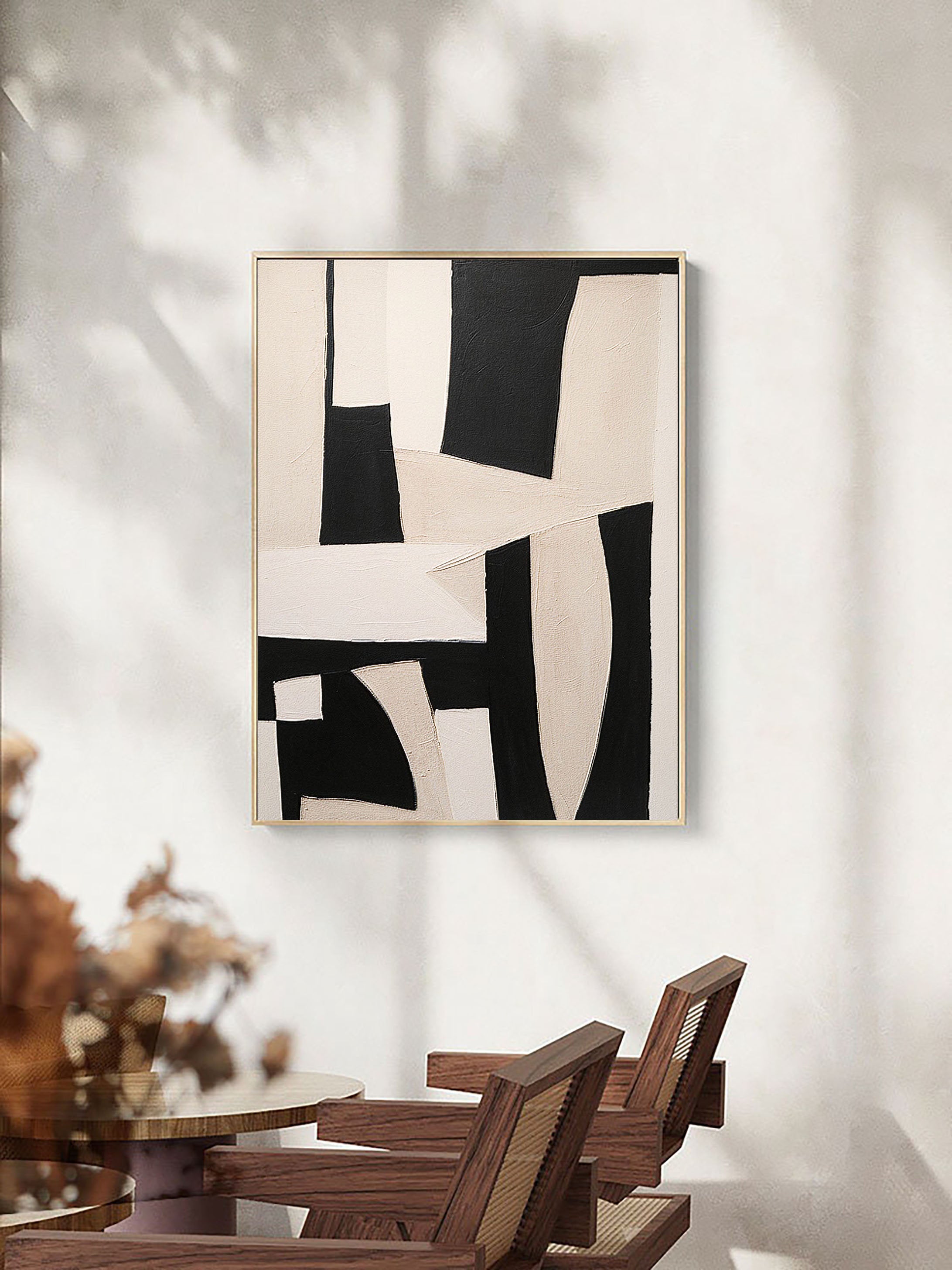 Beige & Brown Abstract Wall Art Print #BB042 - Modern Home Decor for Living Room, Bedroom & Office