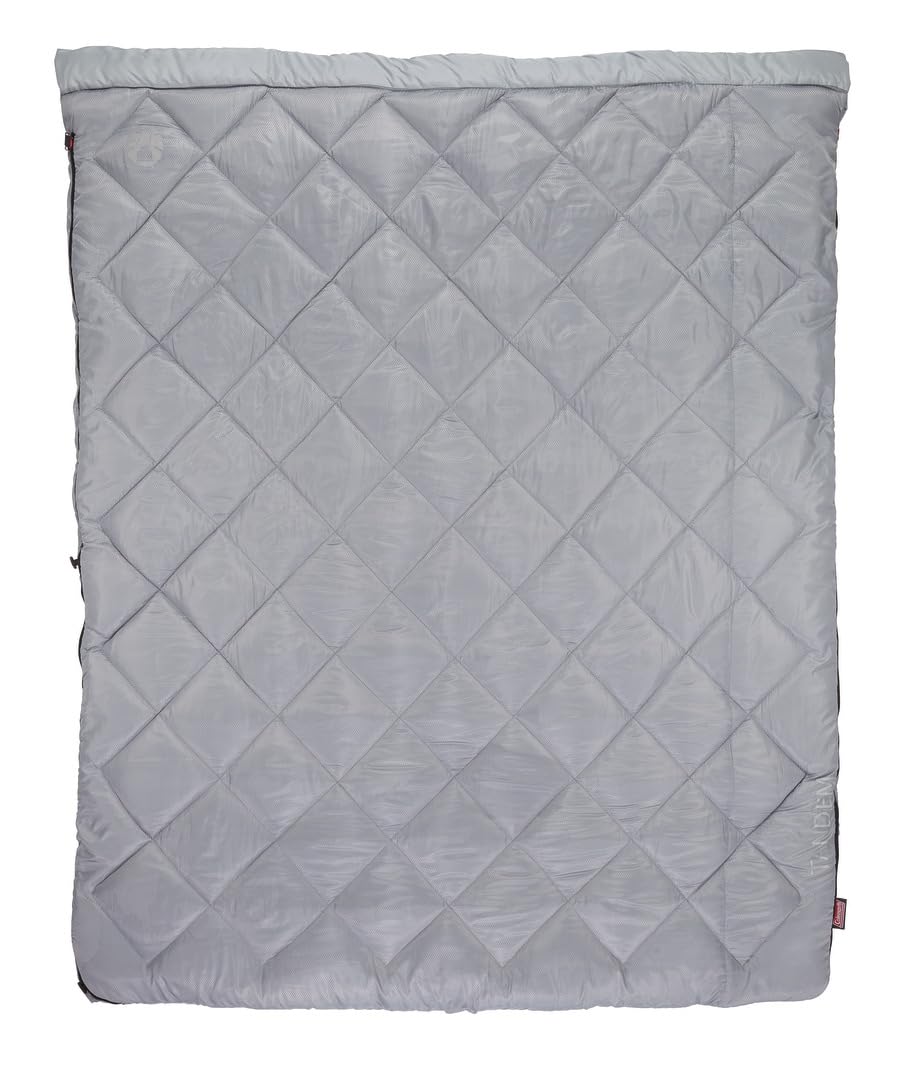 **Coleman 45°F Double Sleeping Bag - Queen Size XL for Big & Tall, 2-in-1 Separable Sleeping Bags, 3-Layer Comfort with Snag-Free Zipper & Stuff Sack, Machine Washable - Perfect for Camping, Backpacking & Outdoor Adventures**