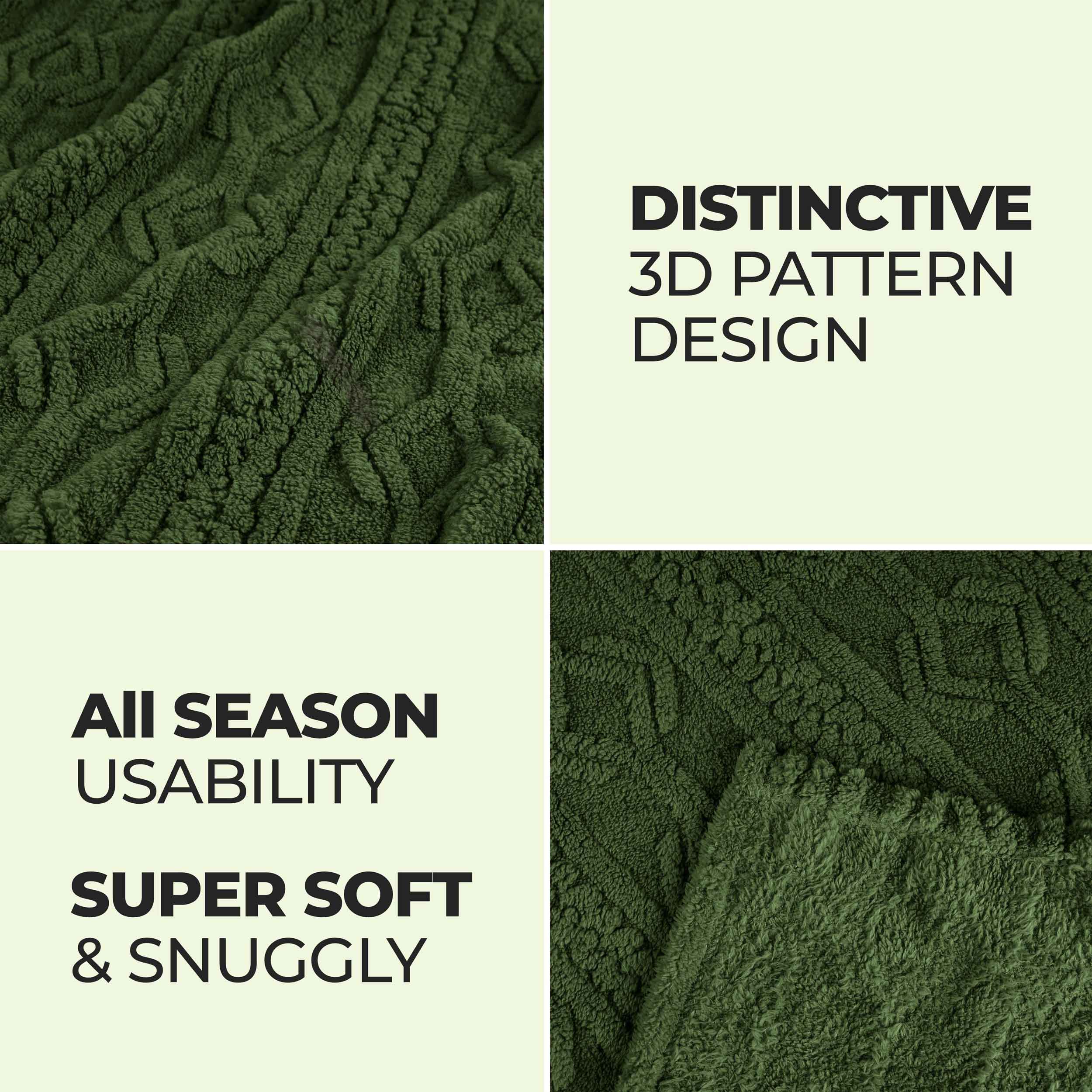 Arctic Boho Jacquard Plush Fleece Blanket - Ultra Soft & Warm Winter Throw for Couch, Bed, Sofa - Perfect for Home Decor, Cozy Nights & Gift Giving