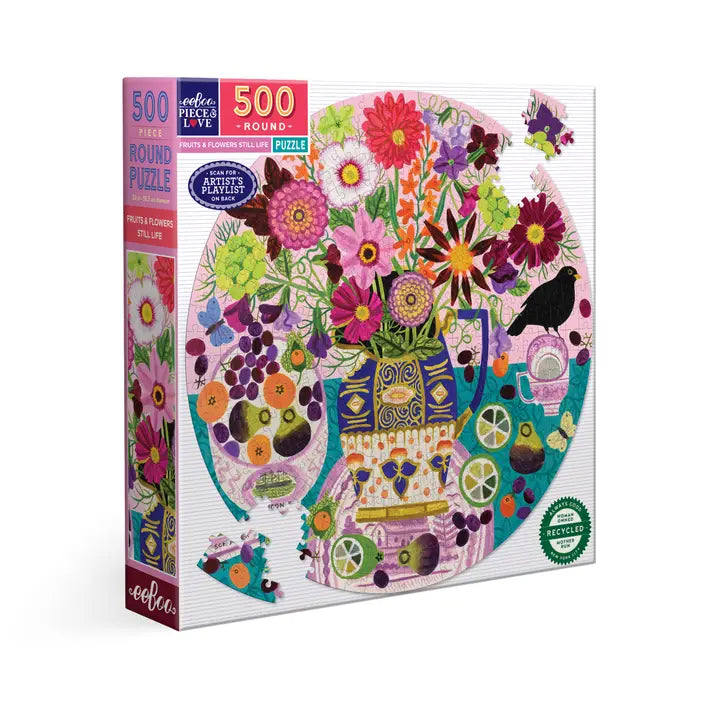 500 Piece Jigsaw Puzzle - Fruits & Flowers Still Life Art | Fun Family Game & Home Decor for Adults & Kids | Perfect for Relaxation, Parties & Classroom Activities