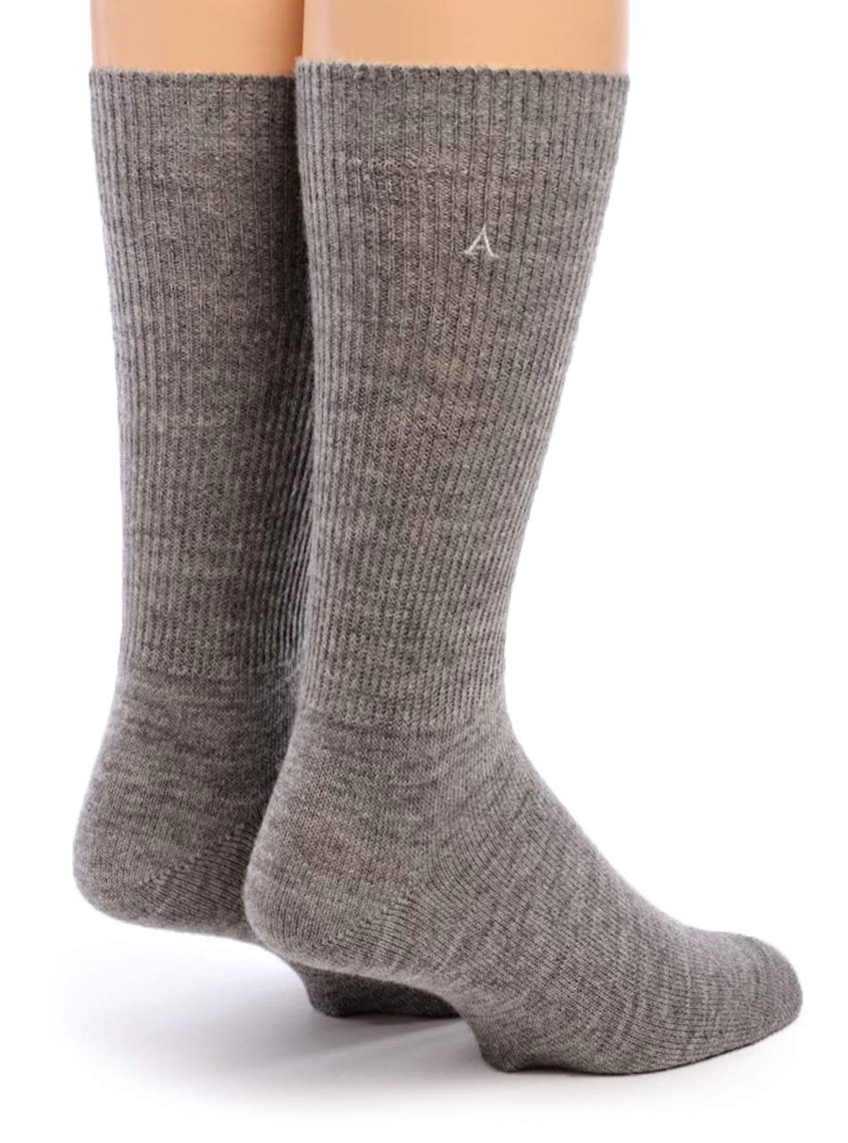 Premium Baby Alpaca Wool Dress Socks for Men & Women - Soft & Warm Warrior Alpaca Socks (Smoke, Medium) - Perfect for Office, Hiking & Cold Weather Comfort