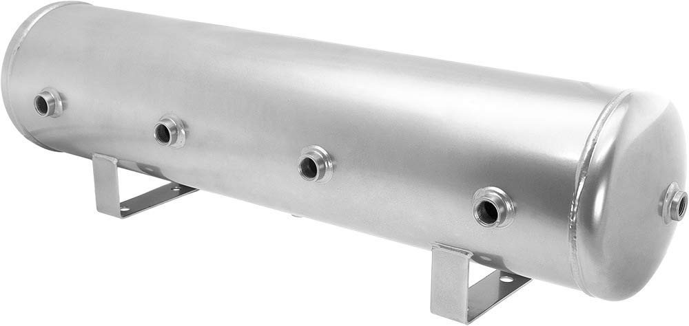 Vixen Air 5 Gallon (18 Liter) 9 Ports Suspension Air Tank for Air Ride, Bag Systems & Train Horns - 200 PSI Capacity - Silver (VXT5200G) - Perfect for Truck, SUV & Off-Road Vehicle Customization