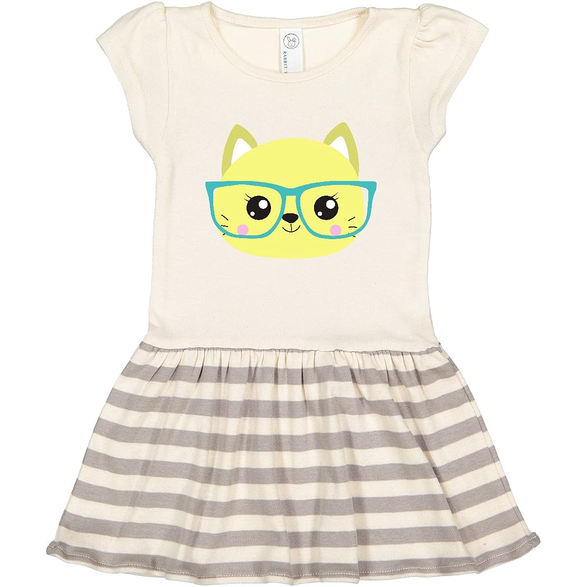 Hipster Cat Glasses Dress - Cute Kitten Outfit for Toddler Playtime