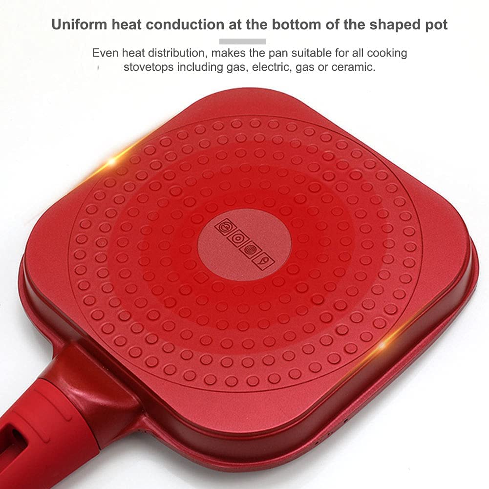 Nonstick Egg Frying Pan - 4 Cup Aluminum Alloy Pancake Griddle with Long Handle for Easy Omelette & Breakfast Cooking | Perfect for Home Kitchen, Camping & Quick Meals