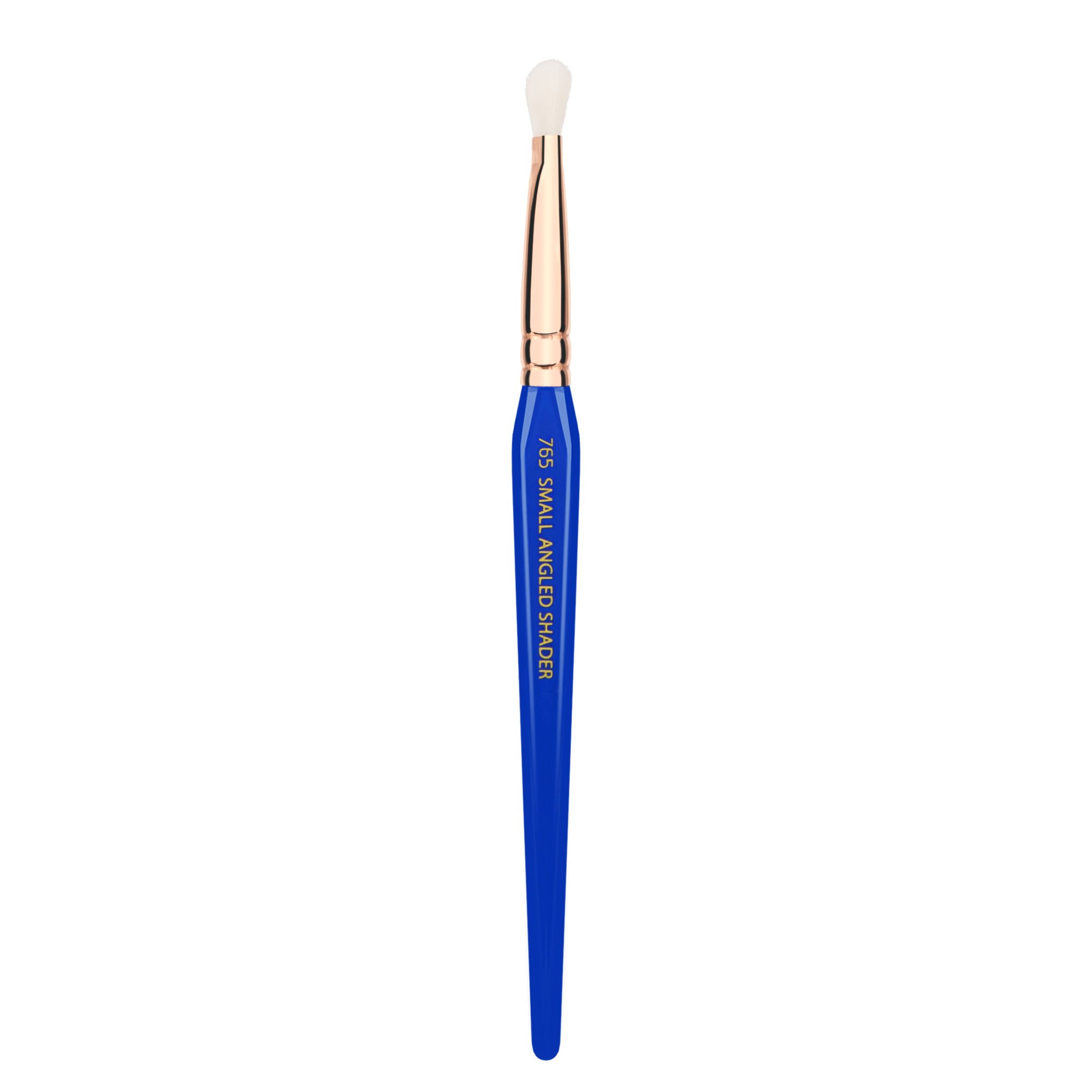 Bdellium Tools Professional Vegan Makeup Brush - Golden Triangle 765 Small Angled Shader Brush for Eyeshadow, Soft Synthetic Fibers for Flawless Application (Blue, 1 Piece) - Perfect for Professional Makeup Artists & Home Beauty Routines