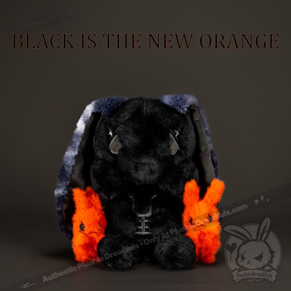 Plushie Dreadfuls Anxiety Rabbit Stuffed Animal - Black Limited Edition Emotional Support Toy for Stress Relief & Comfort