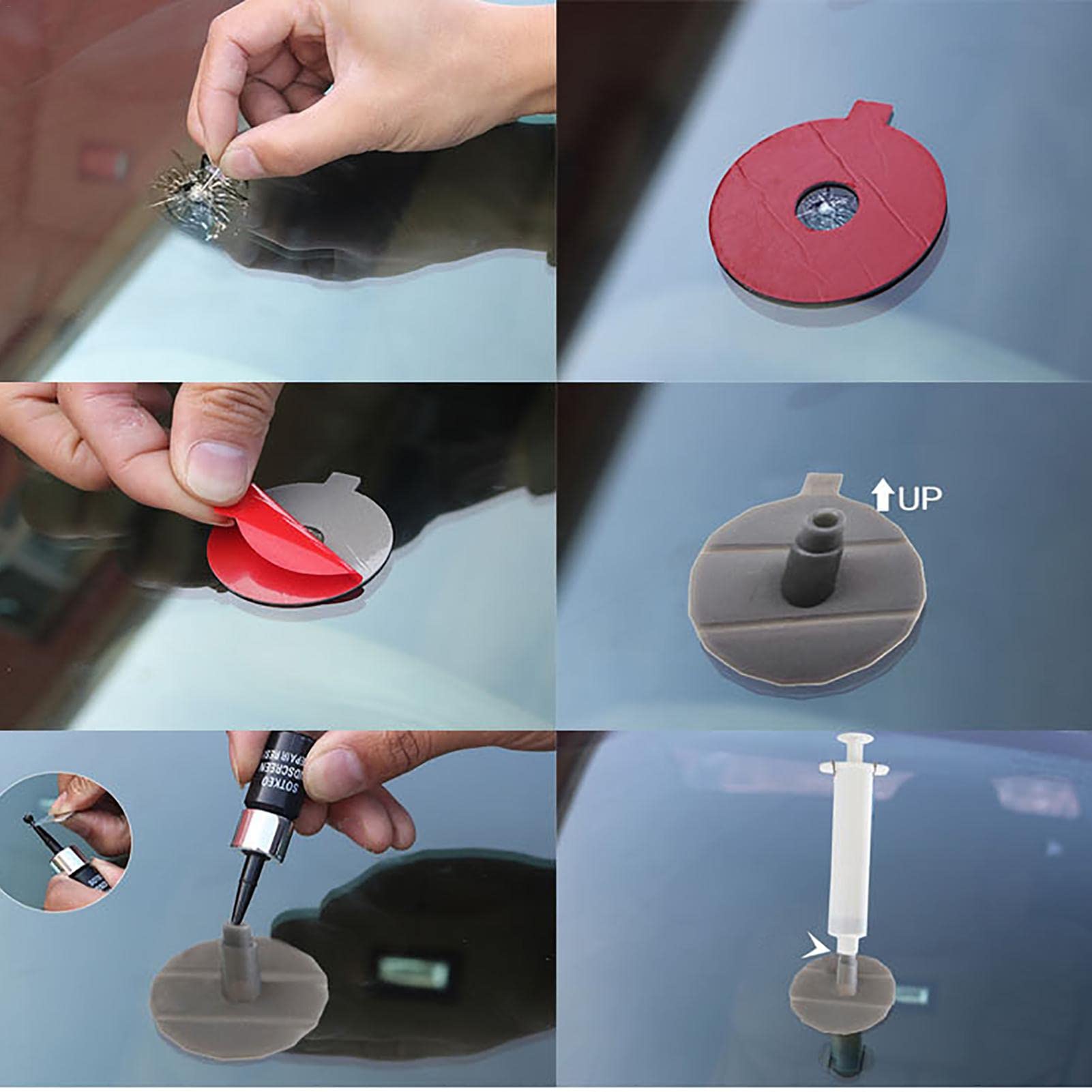 Windshield Repair Kit - Automotive Glass Repair Fluid & Quick Fix Windscreen Tool Set | DIY Car Windshield Crack Repair for Cars, Trucks & SUVs | Perfect for Road Trips & Emergency Vehicle Maintenance