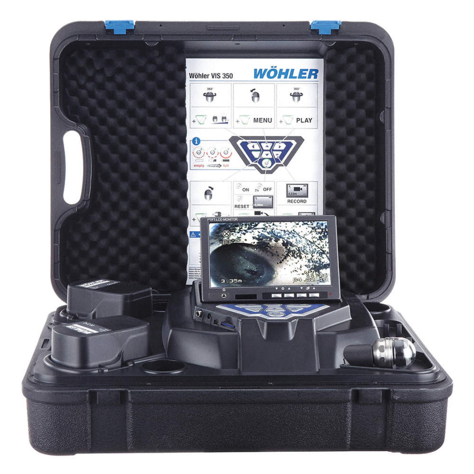 Wohler 8931 VIS350 Plus HD Visual Inspection Camera System with 180° Pan & 360° Tilt - Detachable 1.5