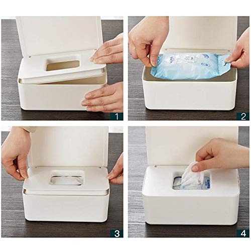 Brianer Wet Wipes Dispenser - Dustproof Tissue Storage Box with Lid for Home & Office Desk | Portable Dry/Wet Tissue Case Organizer | Perfect for Bathroom, Kitchen, Nursery & Travel (Black)