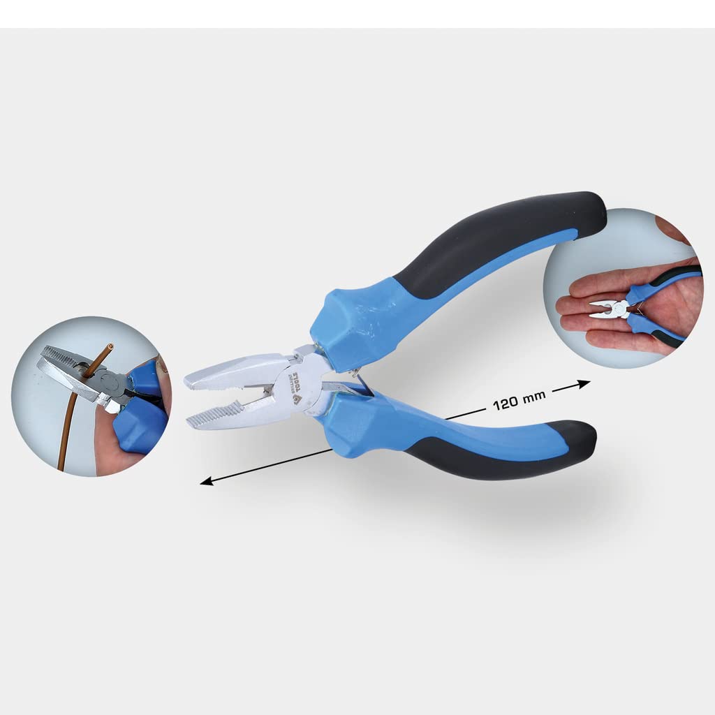 KS Tools BT067601 Precision Mechanics Combination Pliers - Professional Grade Hand Tool for Automotive, Electronics & DIY Projects - Perfect for Gripping, Bending & Cutting Wires