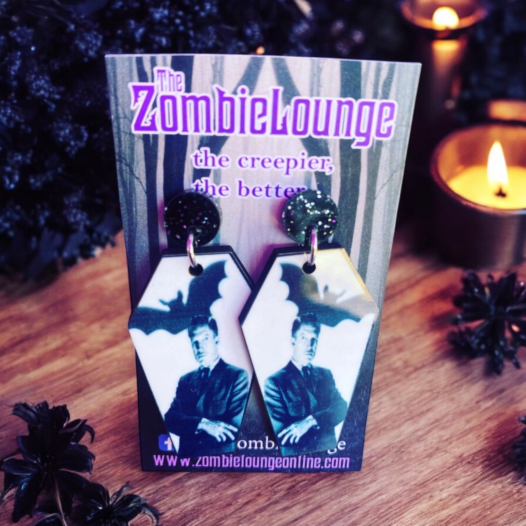 Gothic Coffin Vincent Earrings for Women - Punk Rock Spooky Jewelry for Halloween, Cosplay & Alternative Fashion