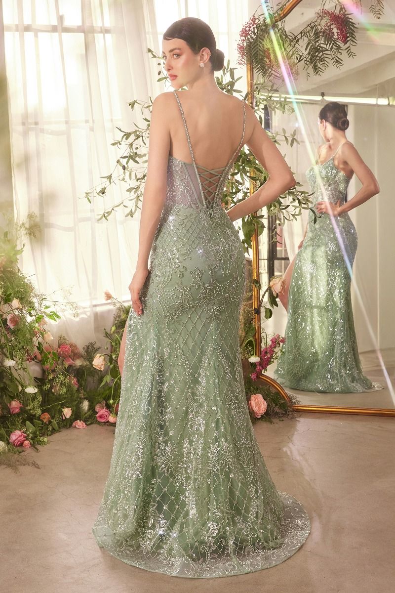 Andrea & Leo A1470 Crystal Beaded Neckline Gown - Elegant Evening Dress for Prom, Wedding & Special Occasions