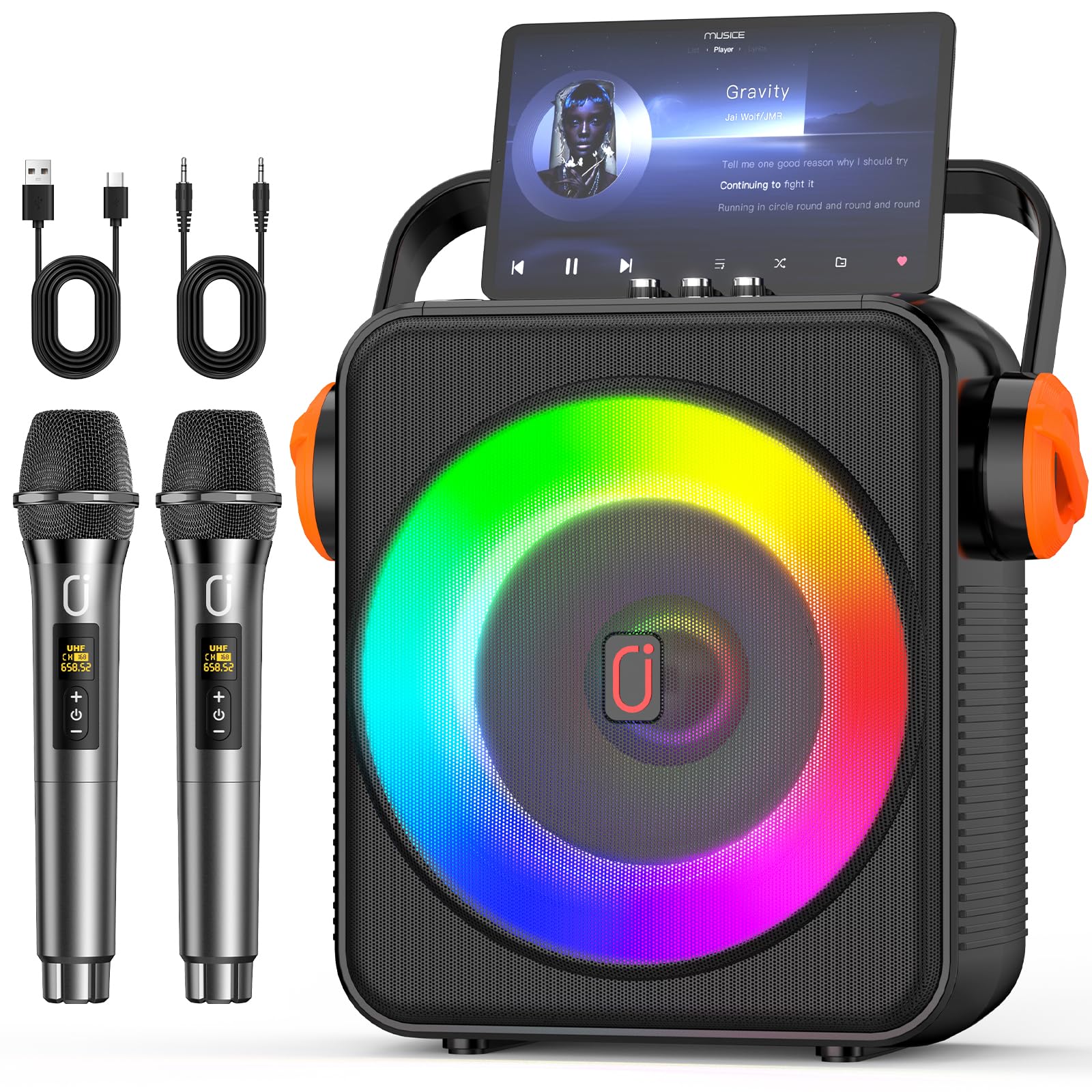 Portable Bluetooth 5.3 Karaoke Machine with 6.5