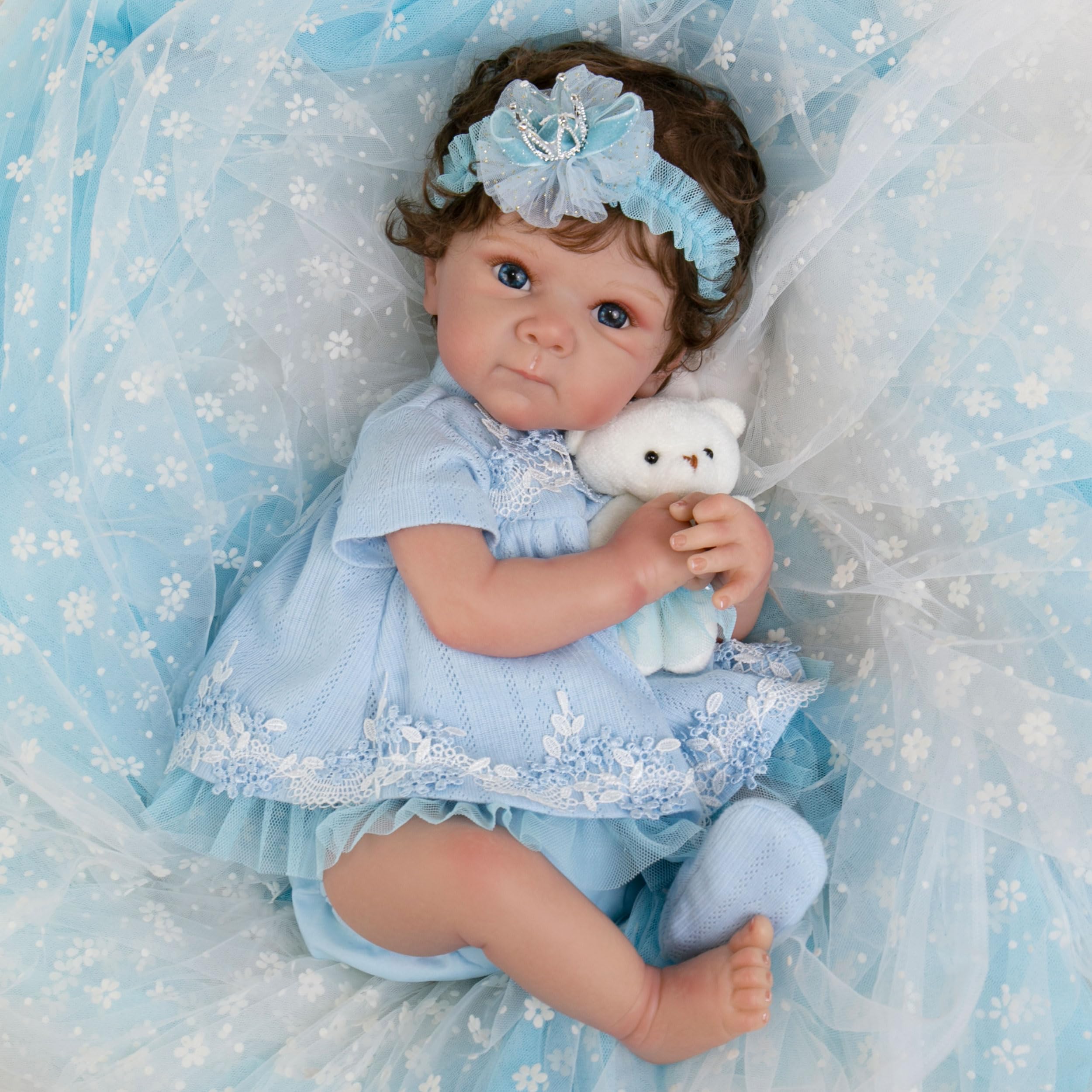 20-Inch Lifelike Reborn Baby Doll for Girls - Handmade Realistic Soft Cloth Body with Toy Accessories Set | Perfect Gift for Kids 3+ | Adorable Collectible Doll for Pretend Play, Nursery Decor & Childhood Companionship