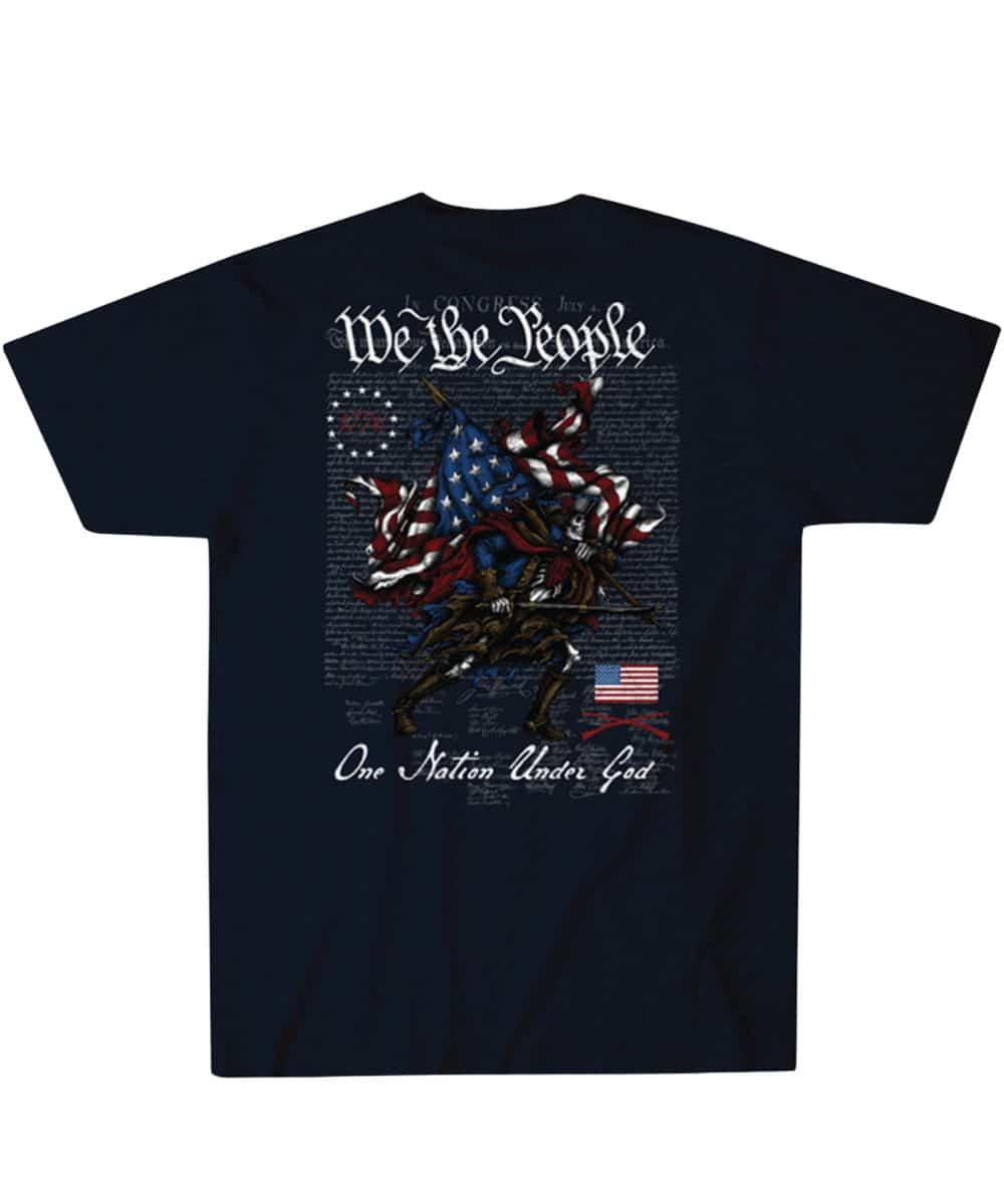 Nation Under God Short Sleeve T-Shirt for Men - Navy Blue Casual Tee - Perfect for Church, Patriotic Events & Everyday Wear
