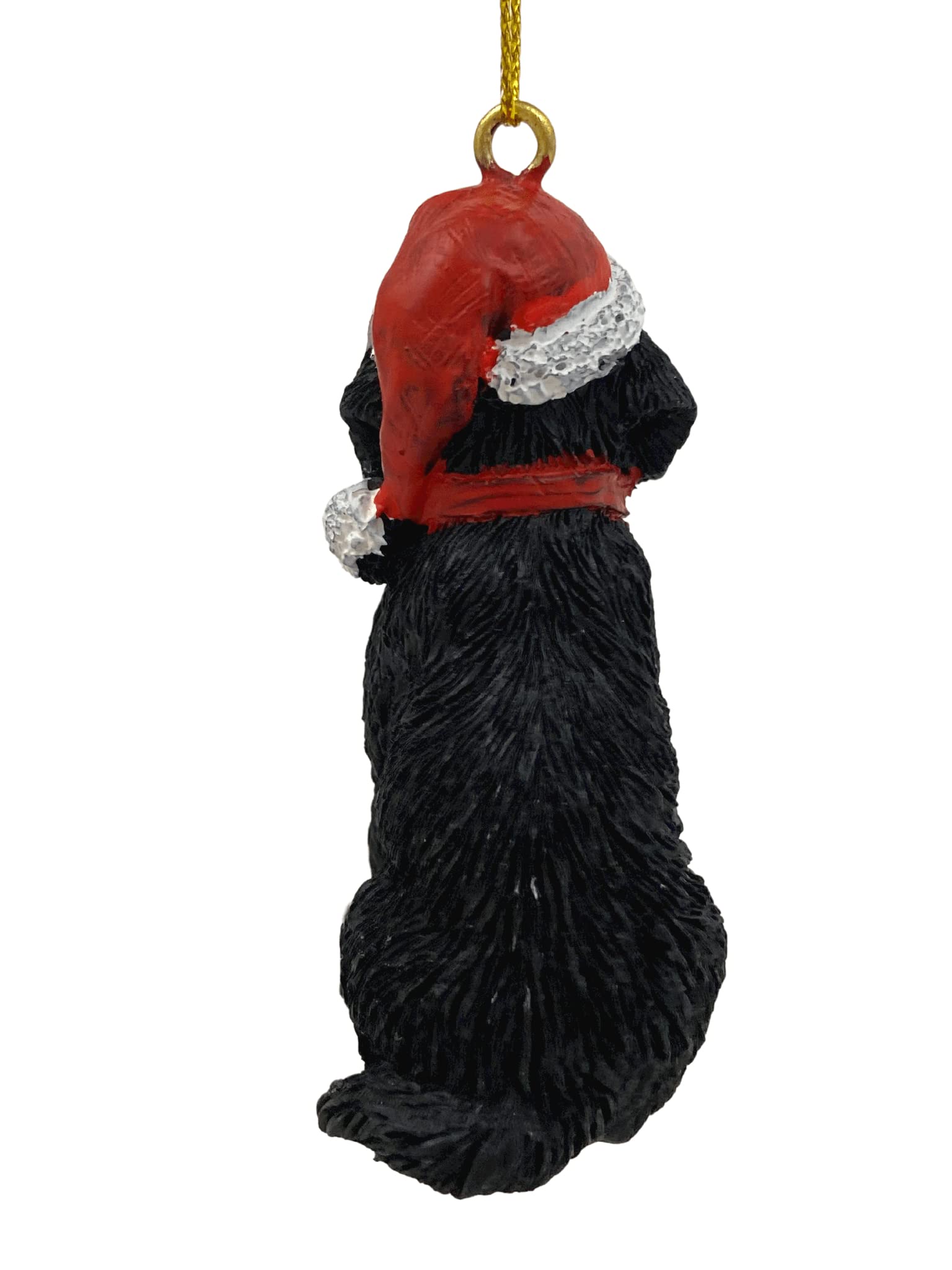 Black Lab Dog Figurine Christmas Ornaments with Santa Hat - Handmade Holiday Decor for Tree, Gift, and Festive Home Decorations