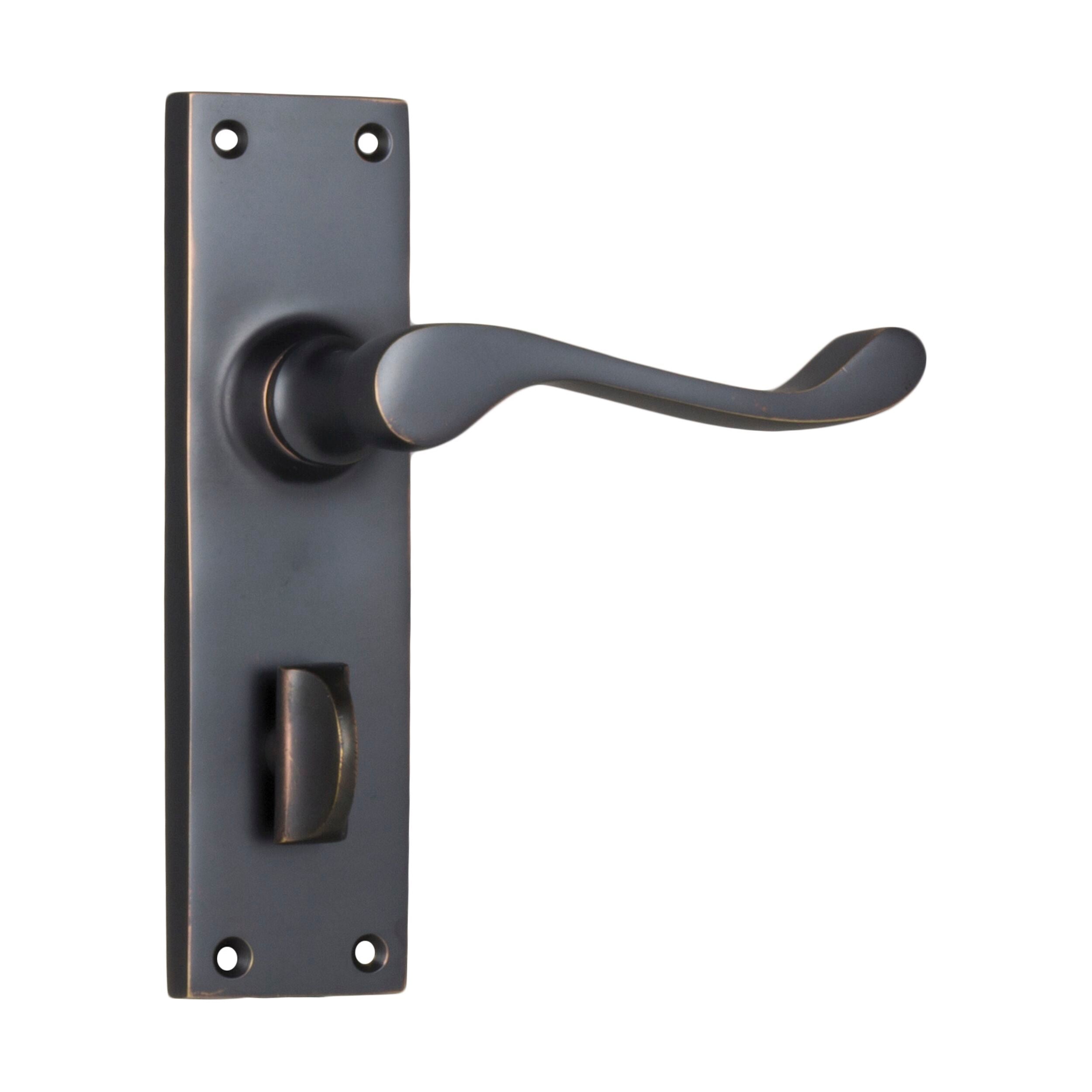Victorian Style Door Lever Privacy Pair - Antique Copper Finish - H152xW42xP59mm - Perfect for Historic Homes, Bedrooms & Bathrooms
