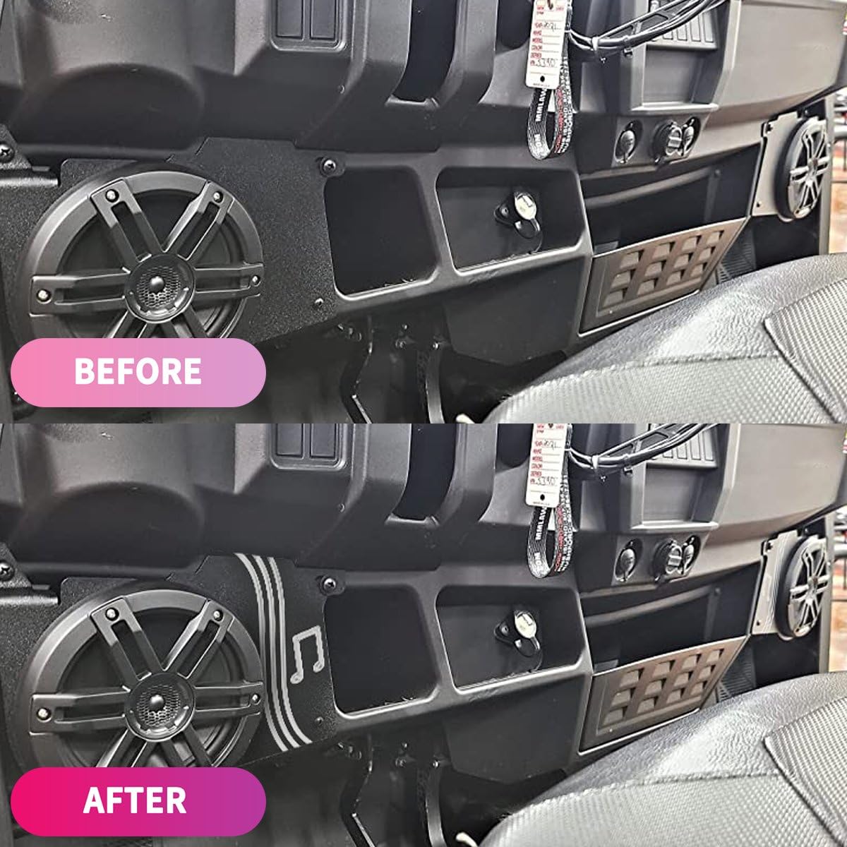 Waterproof 6.5 Inch Stereo Speaker Mount Enclosure for Polaris Ranger XP 1000 (2018-2023) - Durable Dash Speaker Mounts & Accessories for Off-Road Adventures, Marine & Outdoor Use