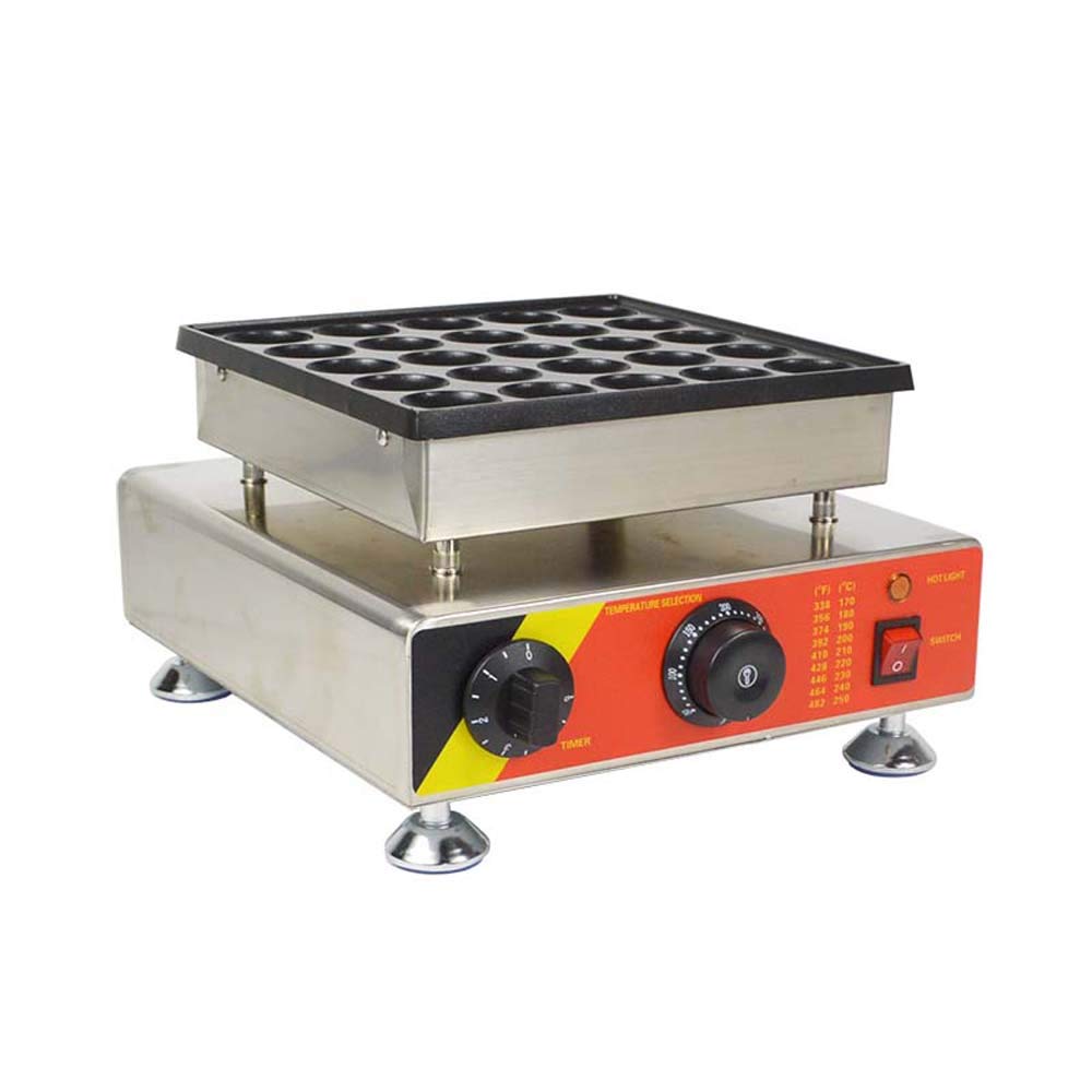 INTBUYING Commercial Electric Pancake Maker - 25 Hole Mini Dutch Pancake Machine with Non-Stick Surface, 110V for Restaurants, Cafes & Breakfast Catering | Perfect for Poffertjes, Muffins & Round Pancakes