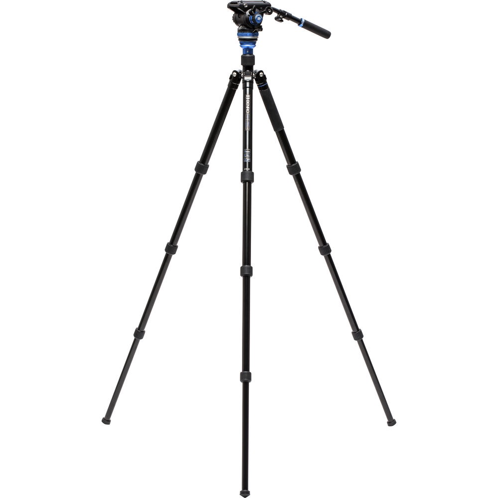 Benro A3883 Travel Angel Aero Video Tripod Kit with Levelling Column & S6PRO Head - Lightweight Aluminum Tripod for Travel Photography, Vlogging & Outdoor Shooting