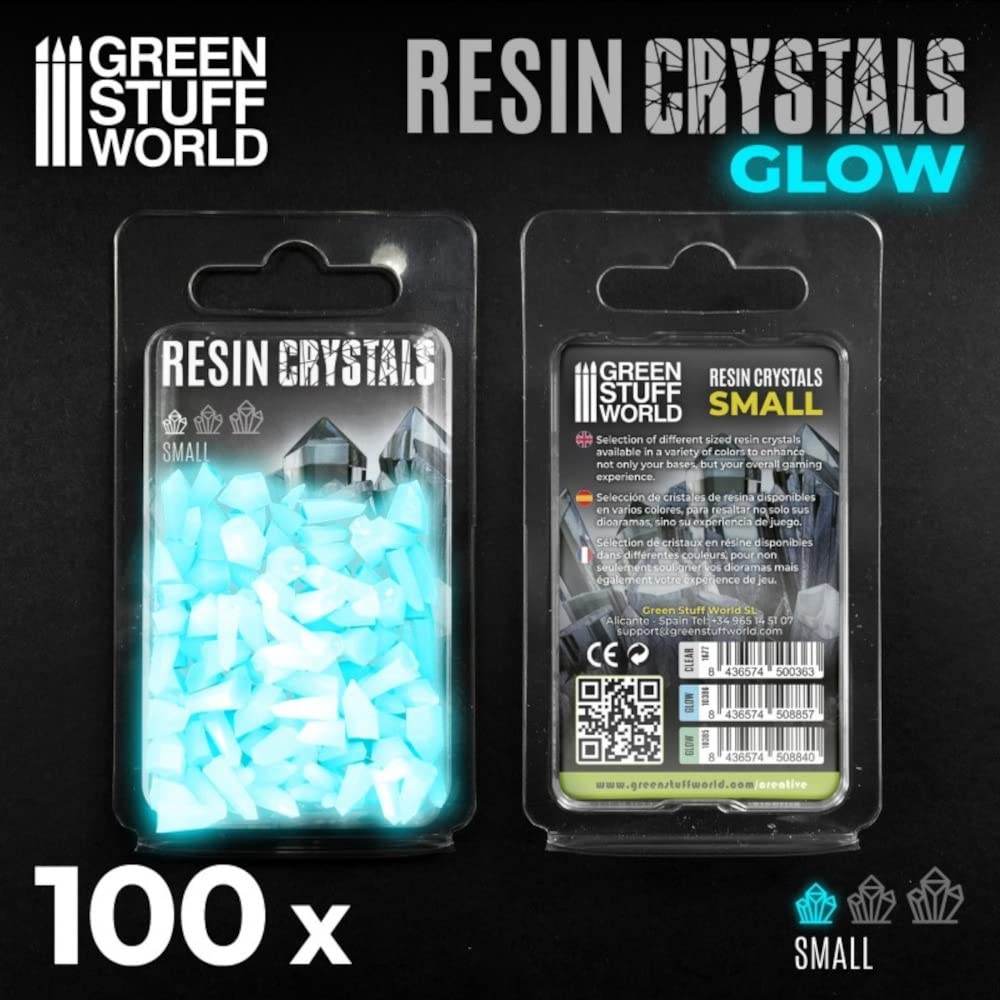 Green Stuff World Aqua Turquoise Glow Resin Crystals for Model Kits & Miniatures – Small 10386 – Perfect for Dioramas, Tabletop Gaming & DIY Craft Projects