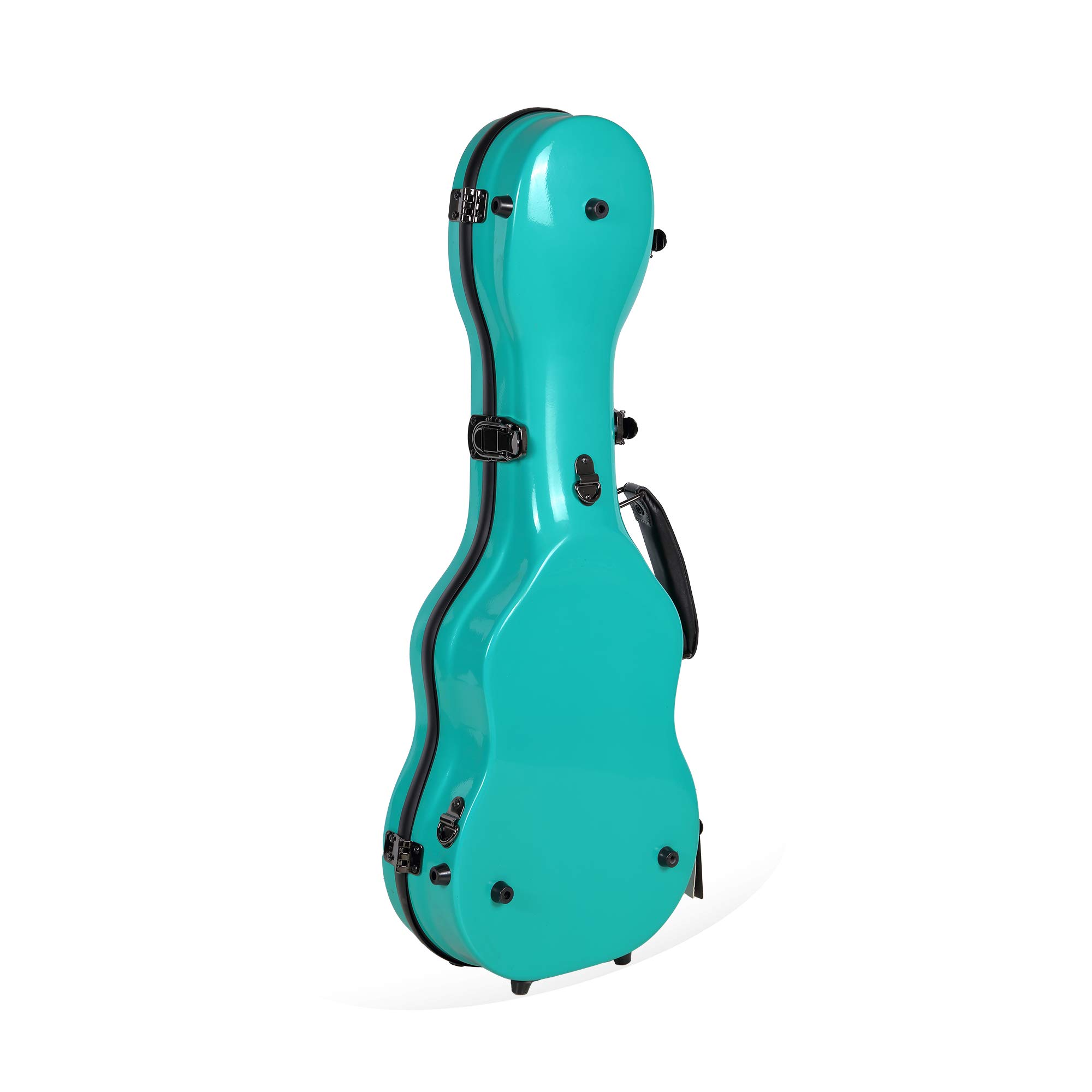 Crossrock Thick Padded Hardshell Fiberglass Concert Ukulele Case - Turquoise Blue - Perfect for Travel, Performances & Ukulele Protection