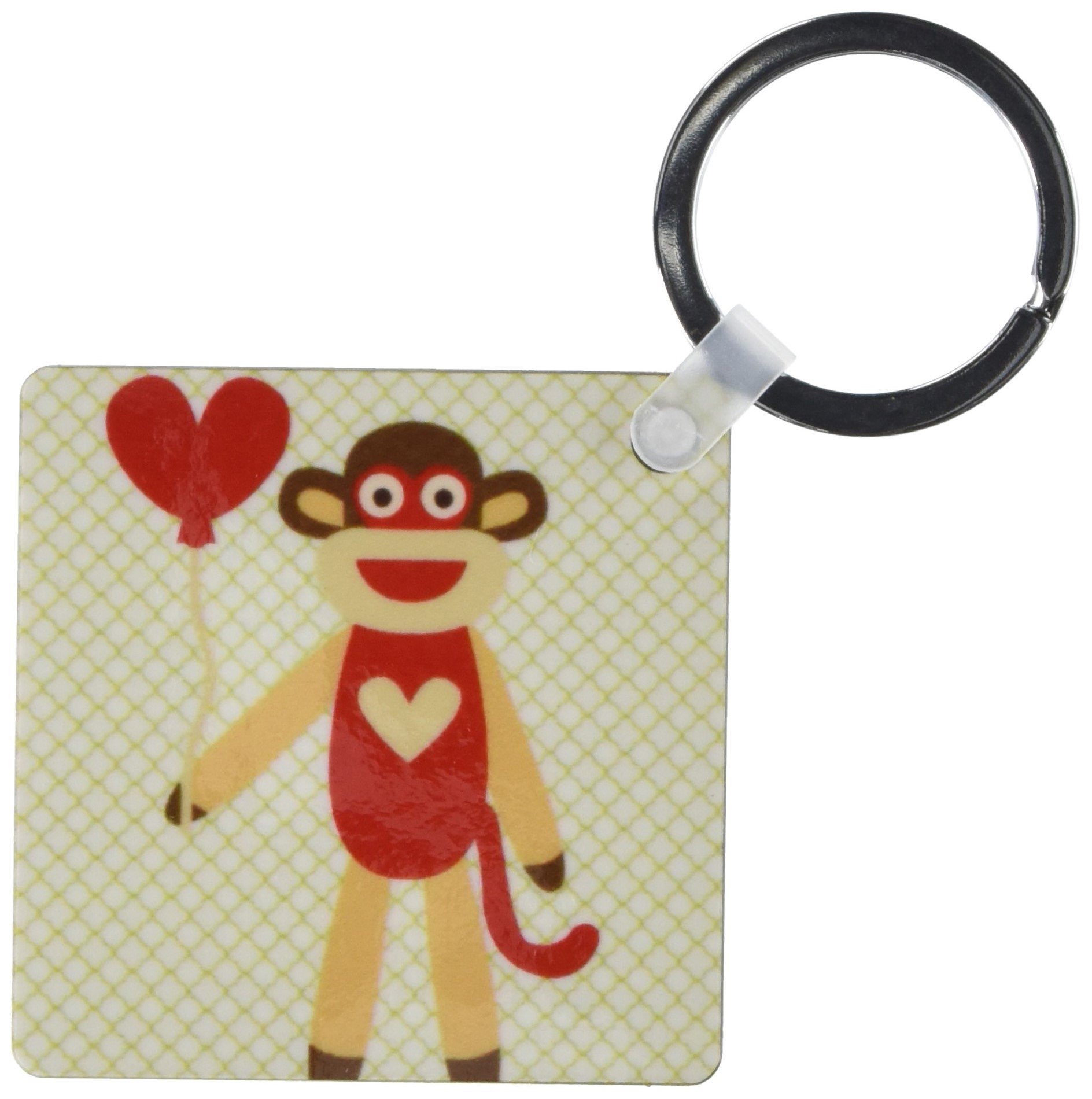 Adorable Sock Monkey with Heart Balloon Keychain Set of 2 - Cute Animal Art Keyring for Gifts, Home Decor & Party Favors - 2.25 x 4.5 inches (kc_63510_1) - Perfect for Keychains, Backpacks & Gift Giving