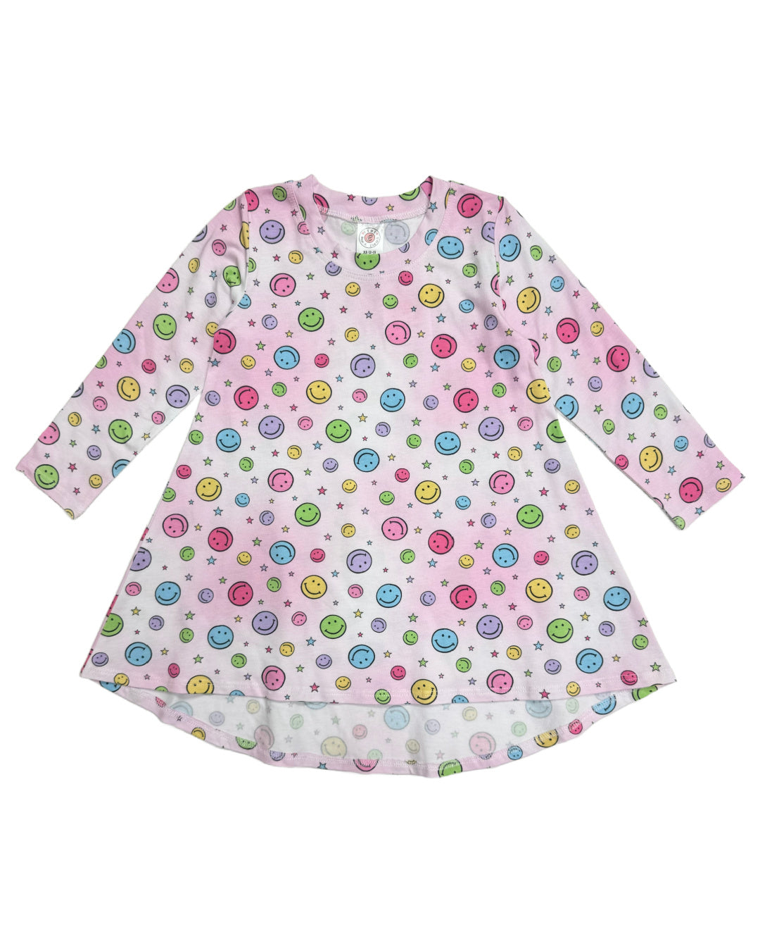 Happy Pink Long Sleeve Dress for Women - Flowy Casual Party Wear, Perfect for Dates, Office & Special Occasions