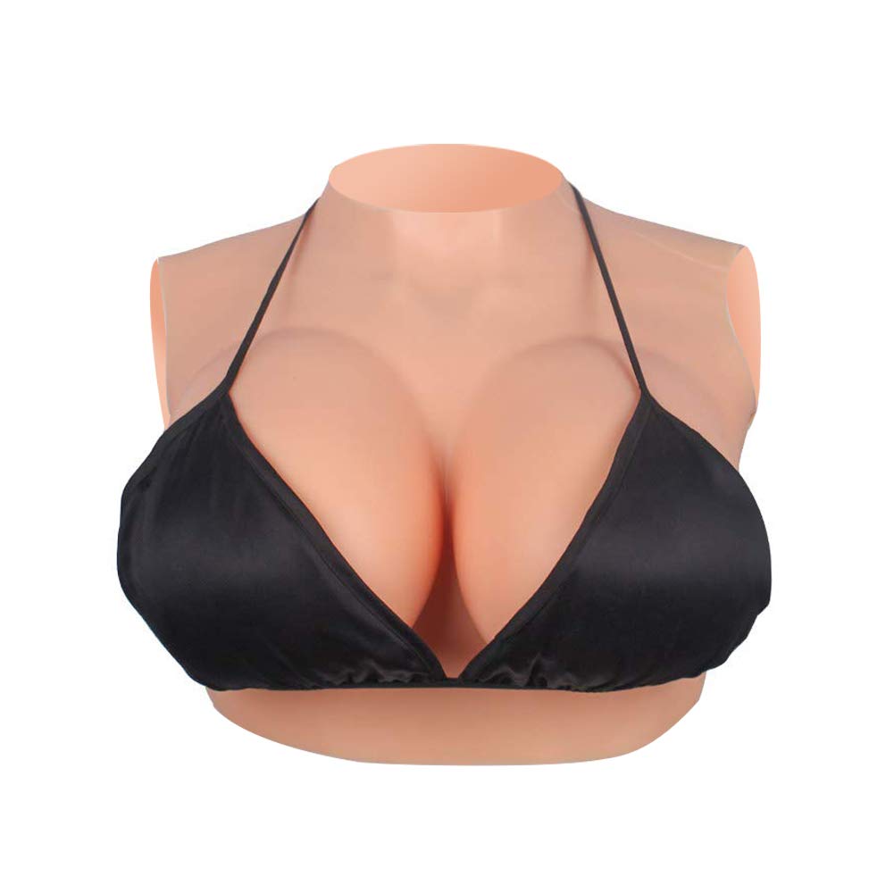 Premium Silicone Breast Forms for Crossdressers & Transgender - Soft Touch B/C Cup Bra Pads with Round Collar - Natural Look for Cosplay, Drag Shows & Everyday Wear