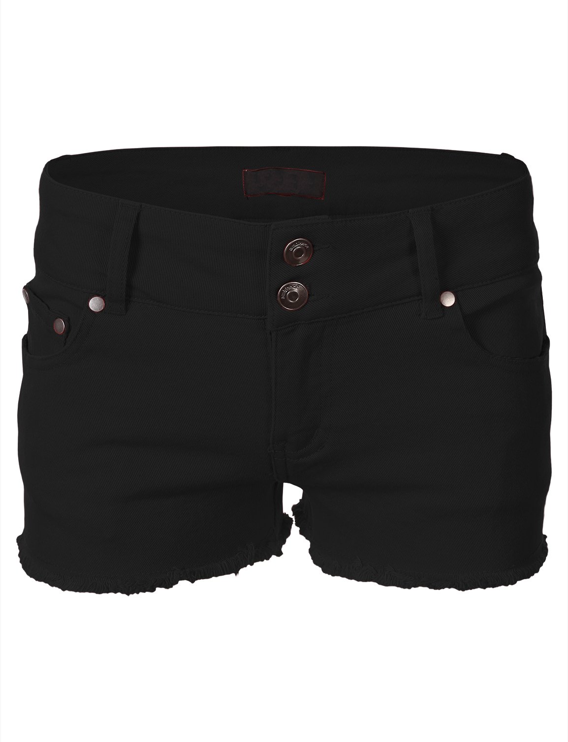 7 Encounter Women's Frayed Hem Stretch Denim Short Shorts - High Waisted Distressed Denim Shorts for Women - Perfect for Summer, Beach, and Casual Outings
