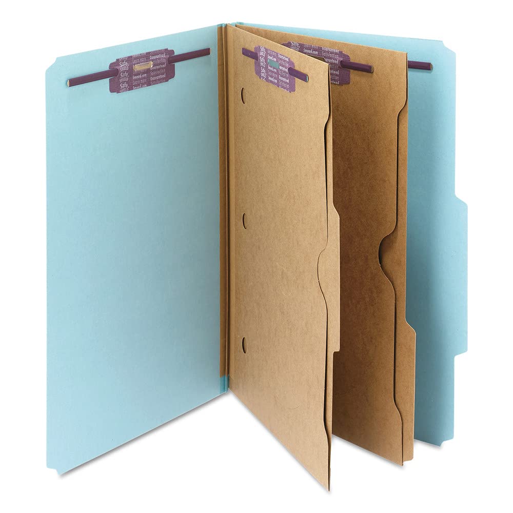 Smead Pressboard Folders with Two Pocket Dividers - Letter Size File Folders for Office Organization, School Supplies, and Document Storage (SMD19081)